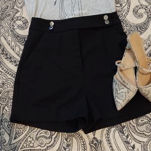 H&M super high waist black dress shorts